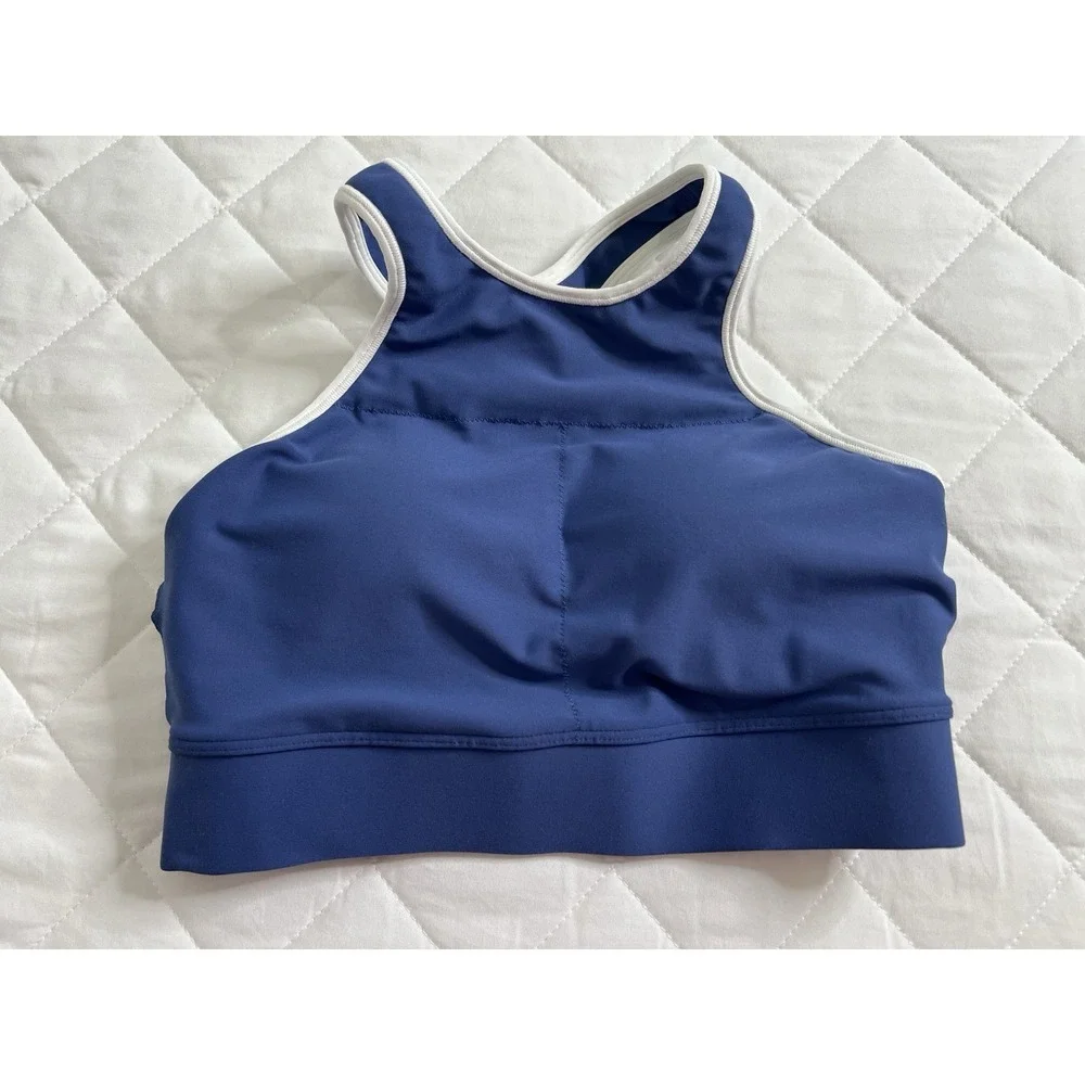 Old Navy Active Powersoft Sports Bra Size S Blue Racerback Athletic Yoga Workout